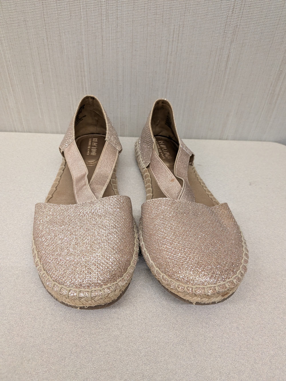 Reaction Kenneth Cole Glitter Espadrille Flats - Sparkly Gold